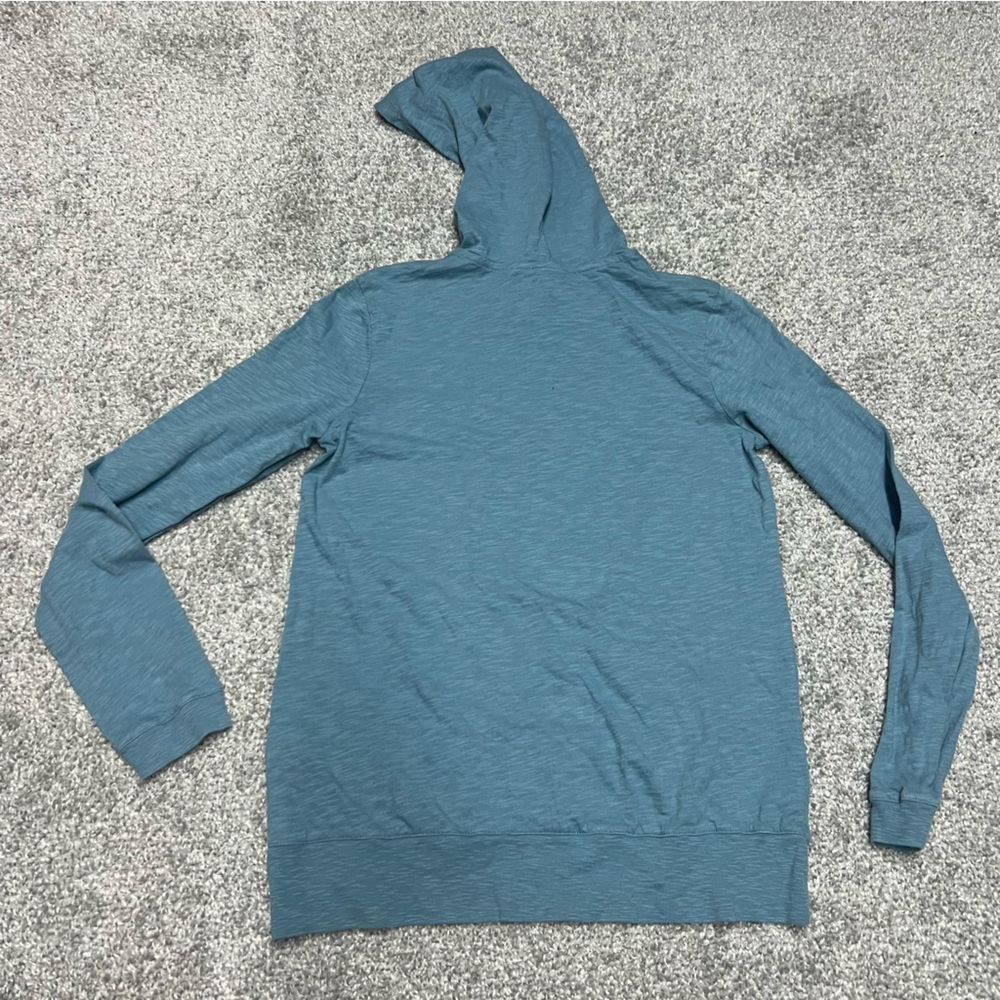 Sundance Shirt Womens XS Blue Hooded Long Sleeve Cotton Cross Hem Pullover - Picture 6 of 6